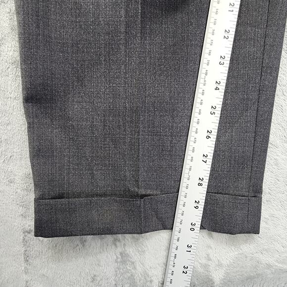 Perry Ellis Portfolio Dress Pants Mens 38/30 Gray Pleated Cuffed Polyester Rayon - Picture 9 of 11